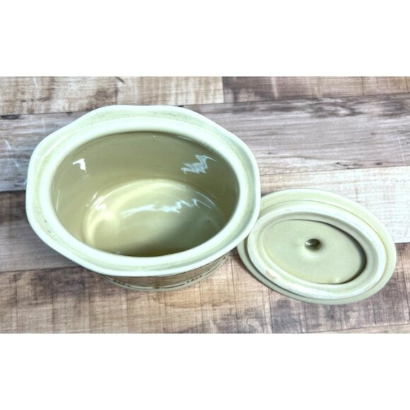 Croscill Home Porcelain Floral Canister With Lid Crackle Glaze 6" Tall Rose Patt - Picture 5 of 6